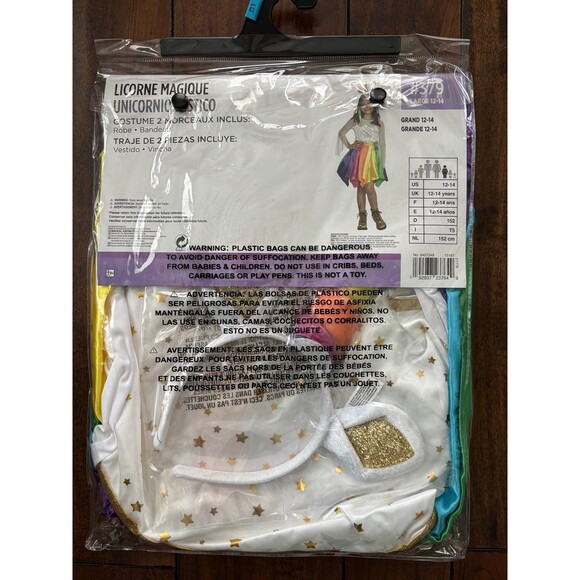 Mystical Unicorn Girl Fantasy Fancy Dress Up Halloween Child Costume L NEW - Picture 5 of 6